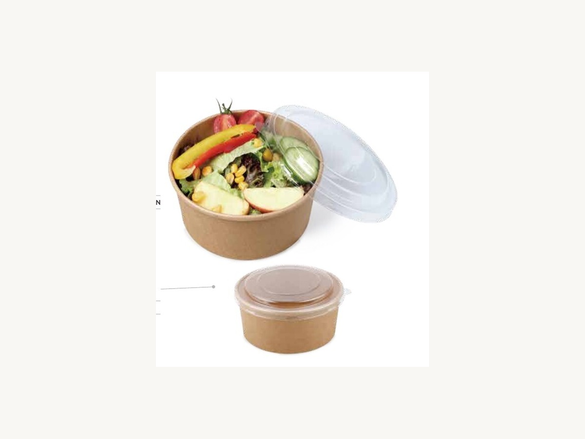 Kraftpapier Salatschalen mit Deckel